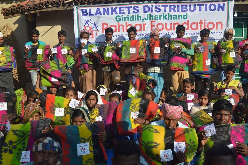 2019 - Blankets distribution to the poor individuals at Giridhi, JharKhand