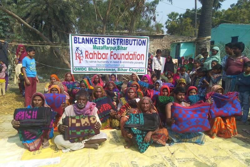 2019 - Blankets distribution to the poor individuals at  Muzaffurpur, Bihar
