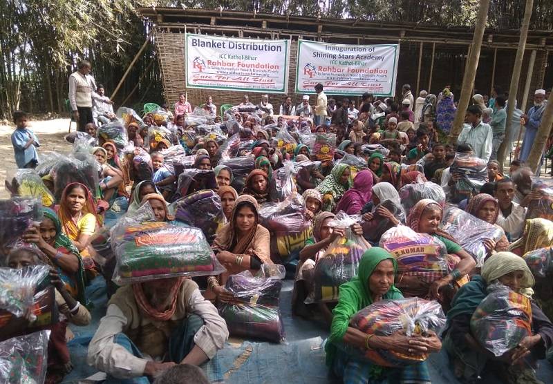 2019 - Blankets distribution to the poor individuals at Kathol, Bihar