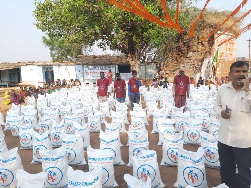 2021- Ramadan Distribution Of 400 Food Bags At Anegunta In Telangana