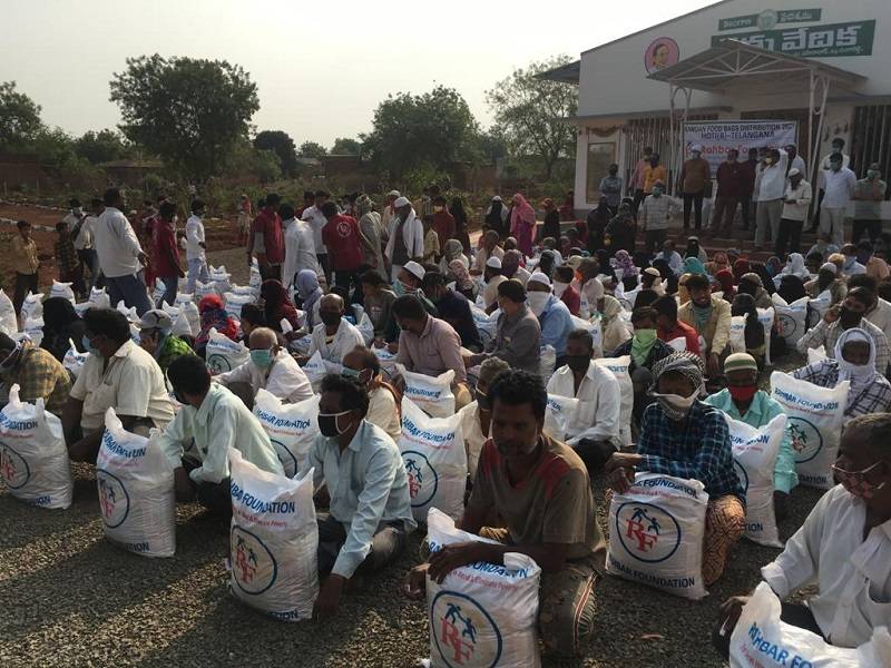 2021- Ramadan Distribution Of 300 Food Bags At Village Hoti-B In Telangana