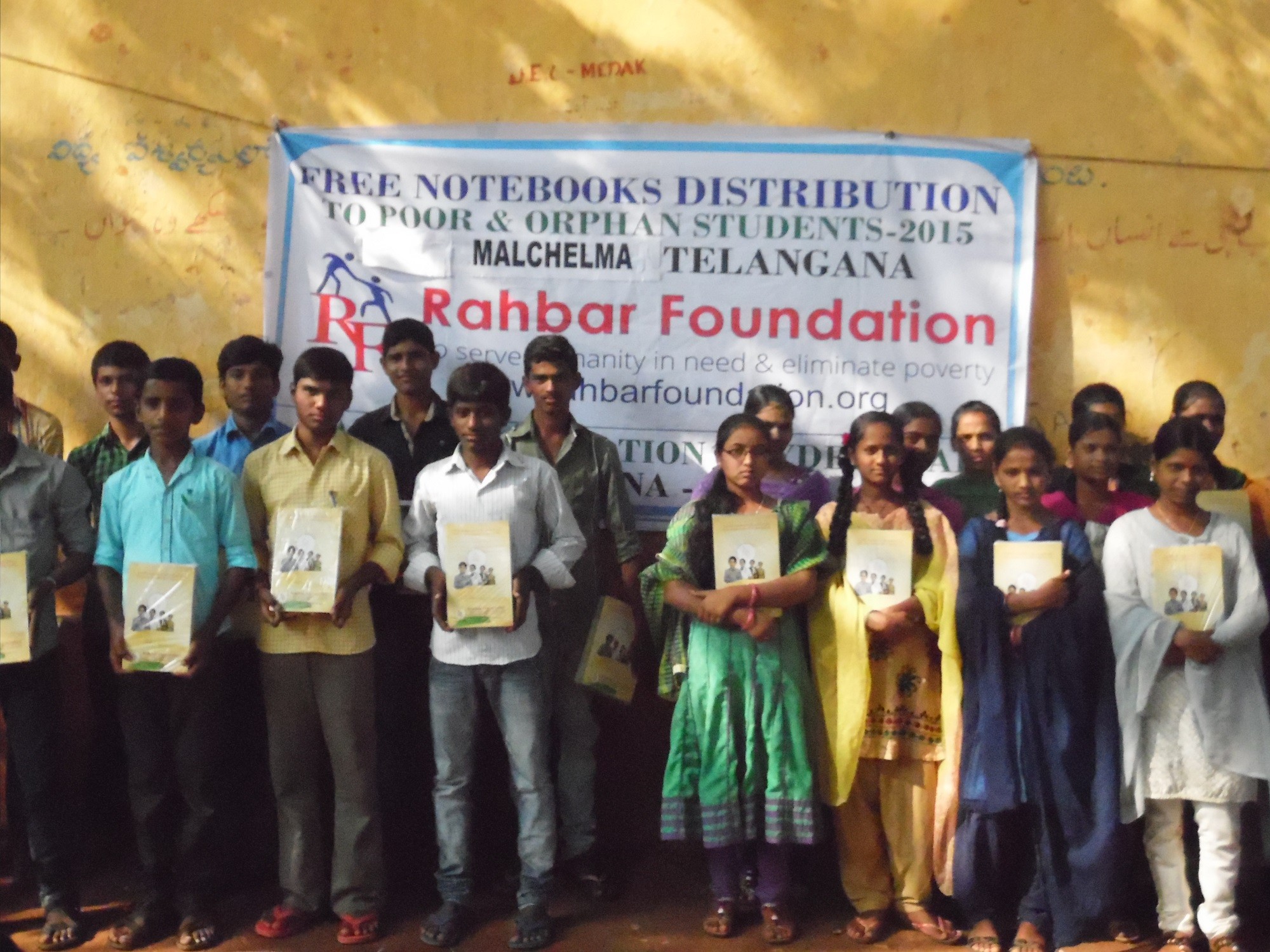 Free Notebooks distribution at Malchelma, Telangana
