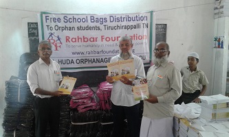 Schools Bags & Note books distribution at AlHuda Orphanage