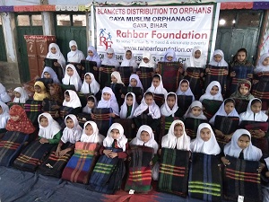 Blankets to Orphan Girls at Gaya Muslim Orphanage, Gaya - Bihar